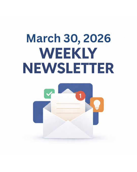 Weekly Newsletter March 30, 2026